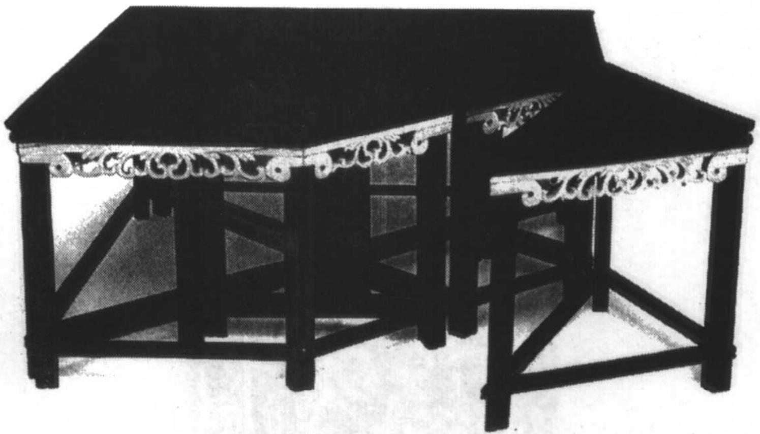 Historical image of a qi qiao table arrangement